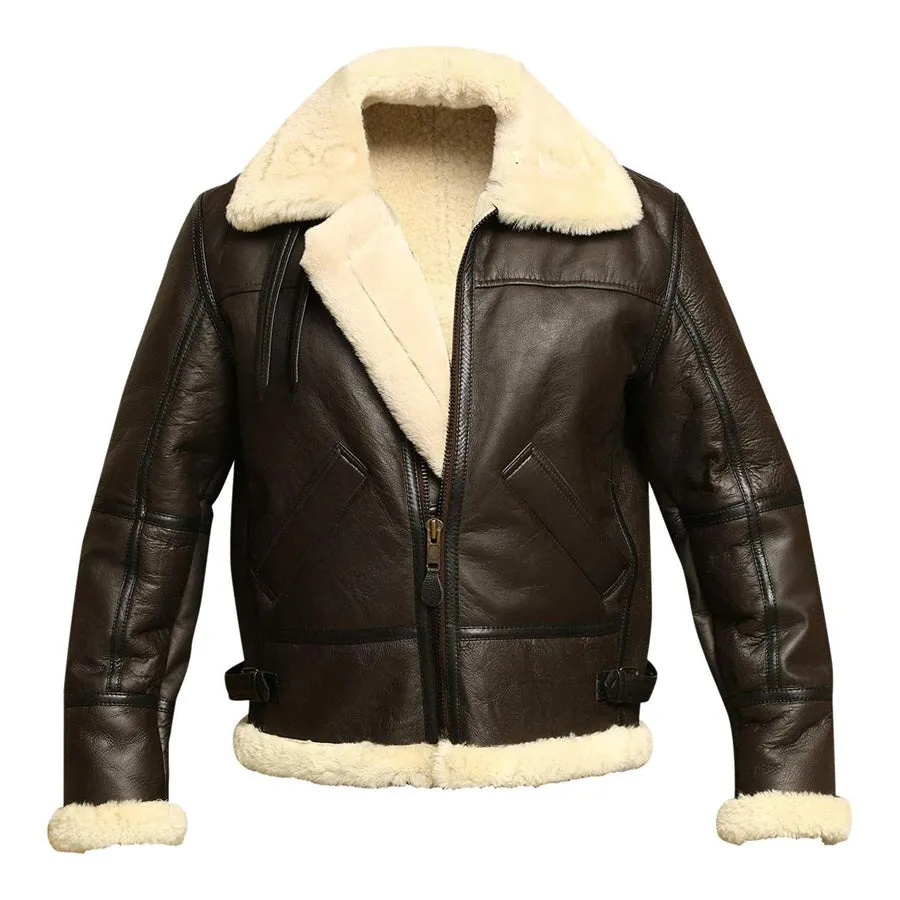 B3 Bomber Aviator Shearling Leather Jacket