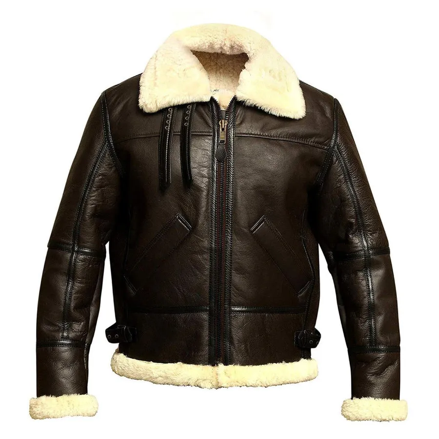 B3 Bomber Aviator Shearling Leather Jacket