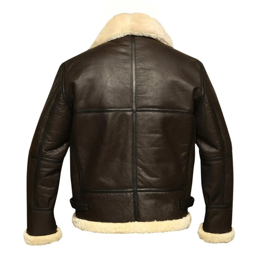 B3 Bomber Aviator Shearling Leather Jacket