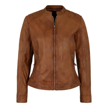 Genuine Biker Brown Cognac Leather Jacket