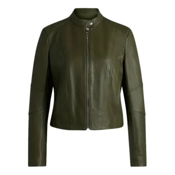 Womens Forest Green Leather Jacket